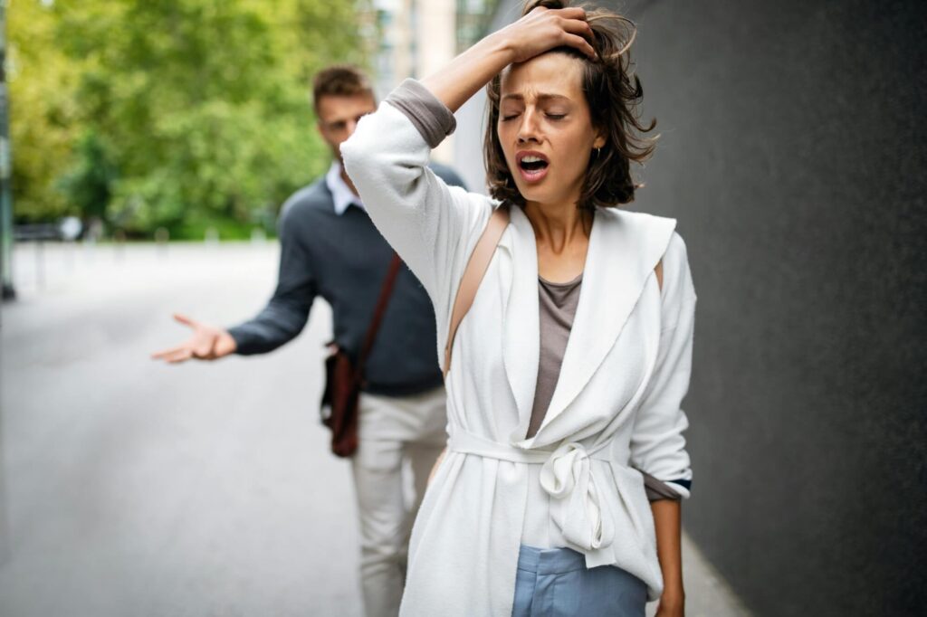 a couple arguing with each other