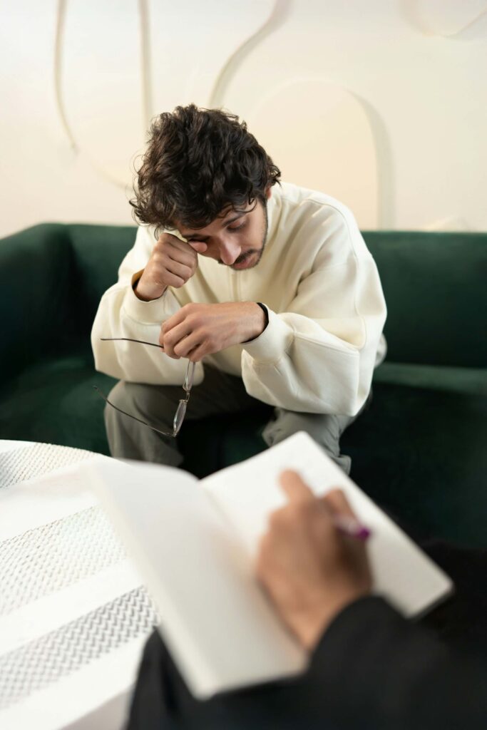 patient on clinic suffering depression