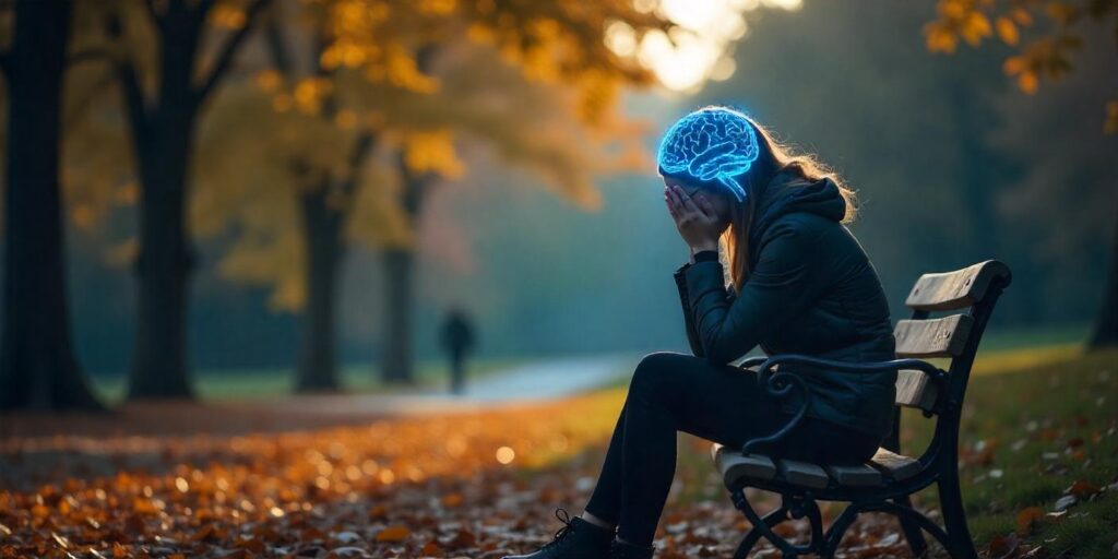 A depressed Caucasian woman in her 30s